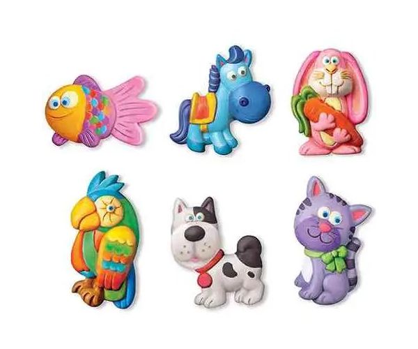 Set de creatie de magneți de frigider cu animale vesele din gips