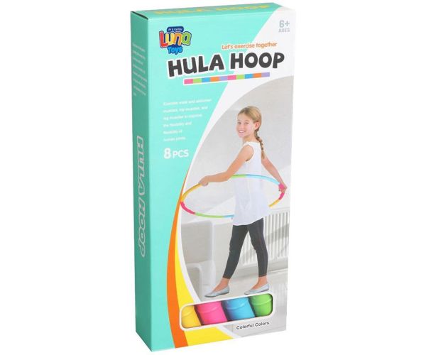 Luna: Cerc hula-hoop colorat în 8 piese, 83 cm