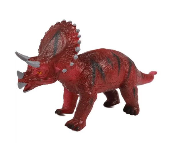 Dino World: Figurină de dinozaur Triceratops cu sunet, material vinyl cu umplutură de bumbac 35cm