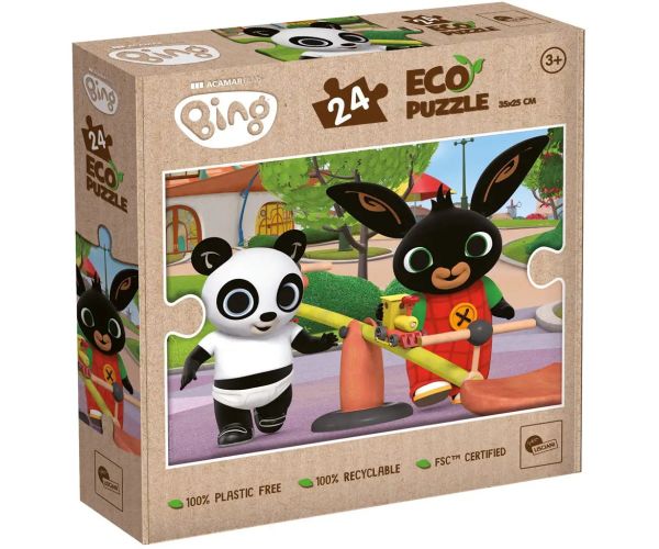 Bing și Pandó în locul de joacă puzzle Eco mini de 24 piese 35x25cm - Lisciani