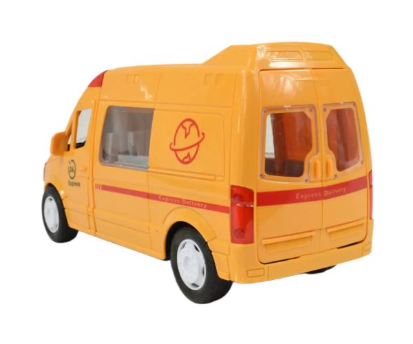 Special Car: Mașină de curierat rapid galben cu lumină și sunet, funcție pull-back 24cm
