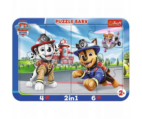 Paw Patrol câini eroi 2 în 1 puzzle cu ramă - Trefl