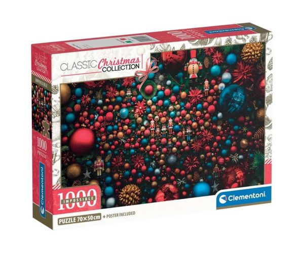 Atmosfera de Crăciun puzzle imposibil de 1000 de piese cu poster - Clementoni