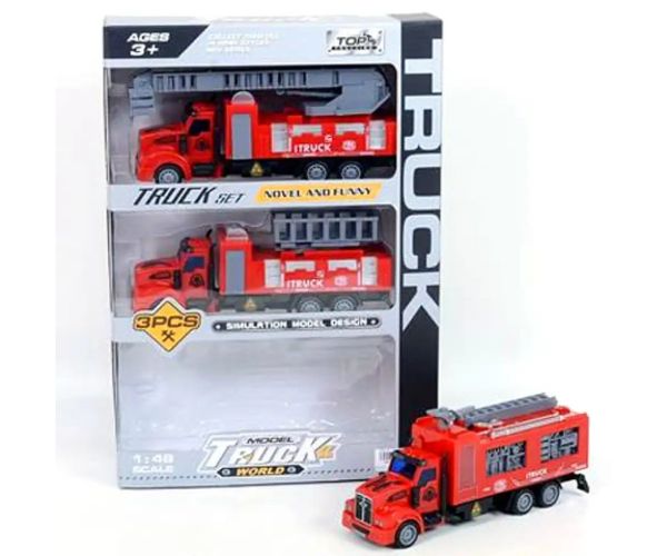 Set camion pompieri 3 bucăți 1:48