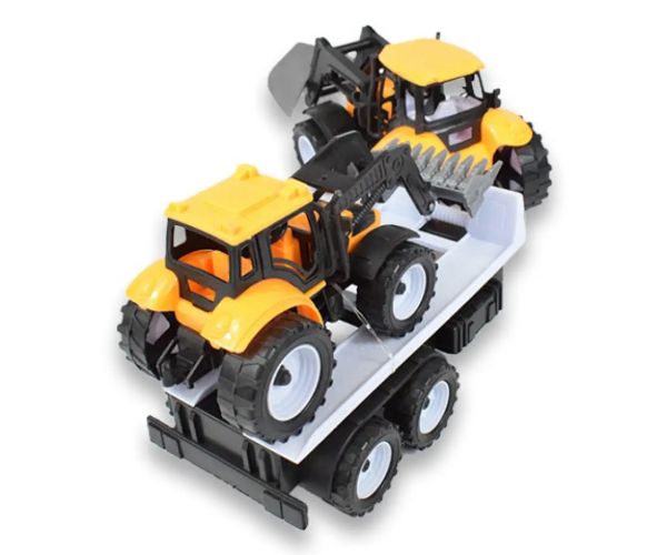 Engineering Truck: Set tractor din 2 părți cu remorcă și utilaj 46cm