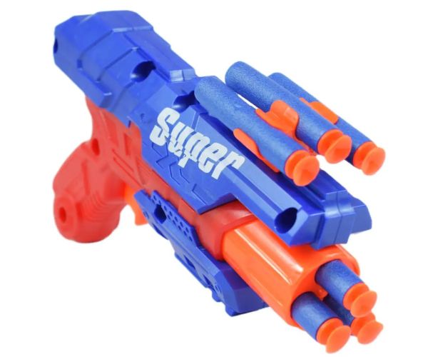 Super Gun: Pistol cu gloanțe de burete cu cartușe cu o distanță de tragere de 12 metri 23x13cm