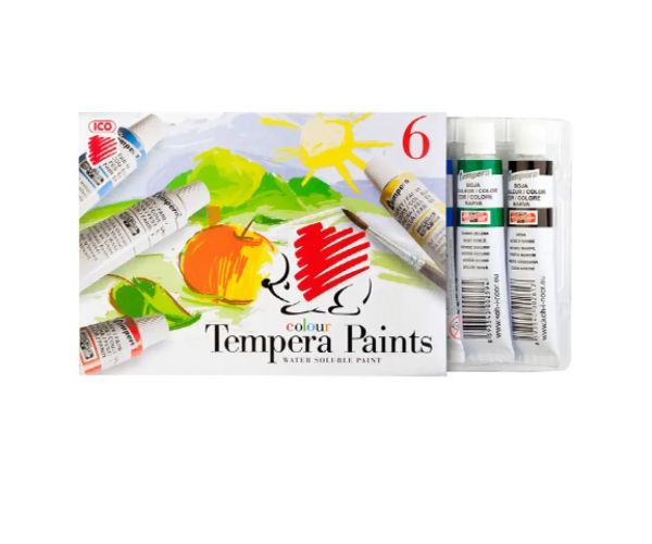 ICO: temperă în tub pentru şcolari 6buc.