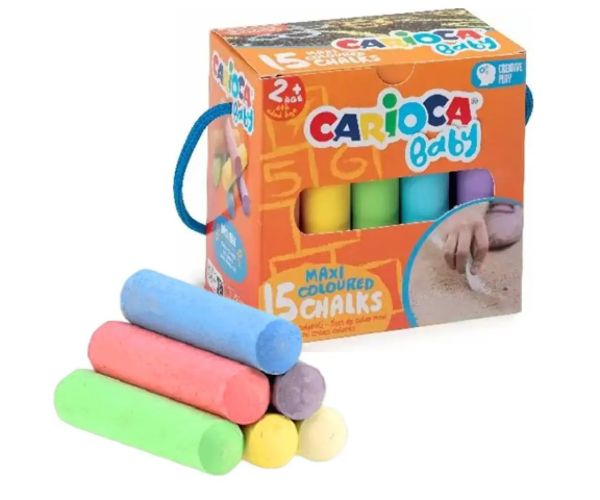 Baby Maxi 15 bucăți cretă de asfalt colorată - Carioca