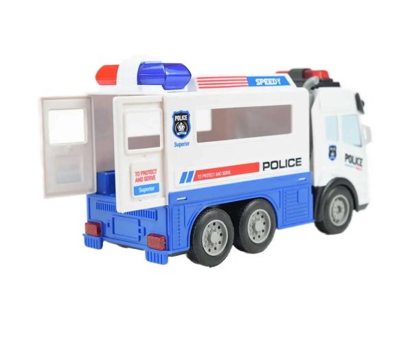 Mașină de poliție transport prizonier cu telecomandă RC cu efecte de lumină scară 1/43 27Mhz 21cm
