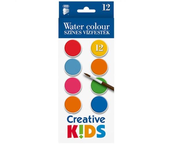 ICO: Creative Kids acuarelă 12buc 28mm