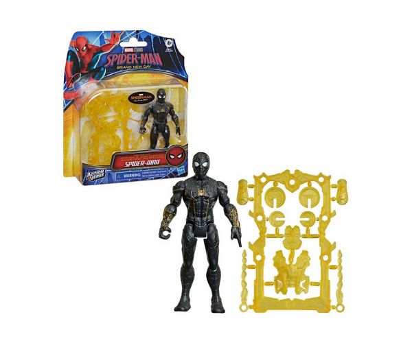Spider-Man Zi Nouă: Figurina Spider-Man negru-aurie cu accesorii 11cm – Hasbro