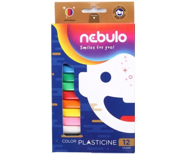 Nebulo: set plastilină colorată 12 bucăți 200g