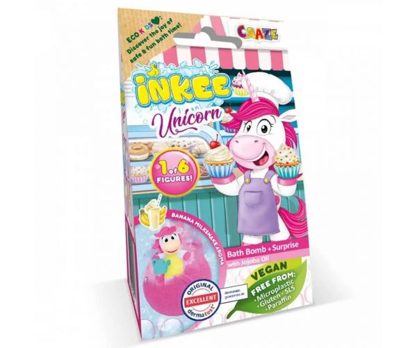 Craze Inkee: Bile de baie vegane cu figurină unicorn colecționabilă