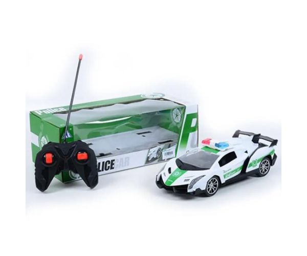 RC Mașină sport Lamborghini de poliție cu telecomandă cu efecte de lumină 1/16