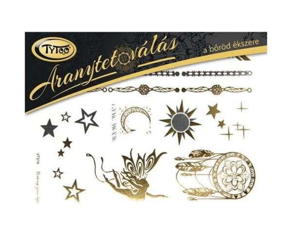 TyToo: Tatuaj de aur Dreamcatcher, set de zână 21x15cm