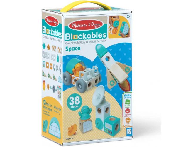 Melissa&Doug: Blockables - Set de joacă din lemn în spațiu - Spin master