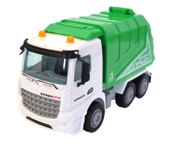 Mașină de gunoi verde 17 cm