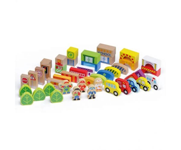 Molto: Nature City Bloks lemn jucărie de construcție 79 bucăți set