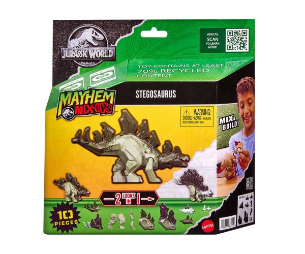 Jurassic World: Mayhem Mix-Ups DIY Dino Mutant Stegosaurus - Mattel