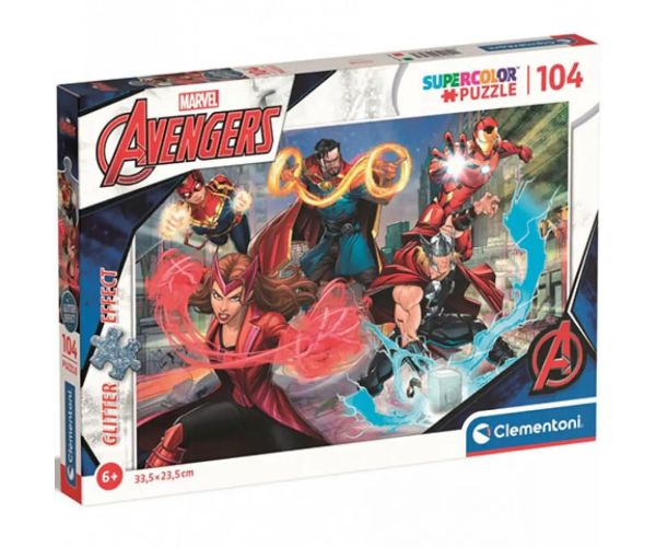 Marvel: Avengers Supercolor sclipici-puzzle 104 bucăți - Clementoni