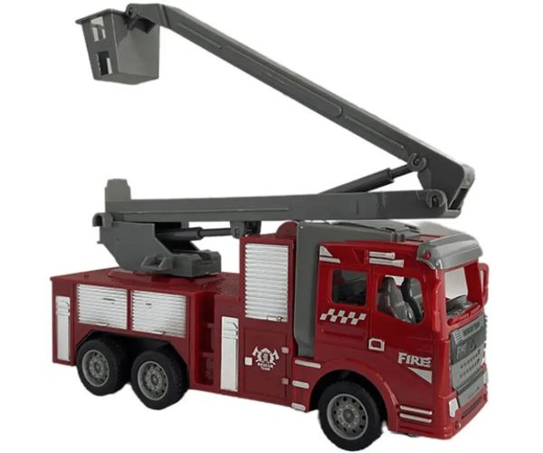 Camion de pompieri cu telecomandă RC cu coș de ridicare la scară 1/30 22cm