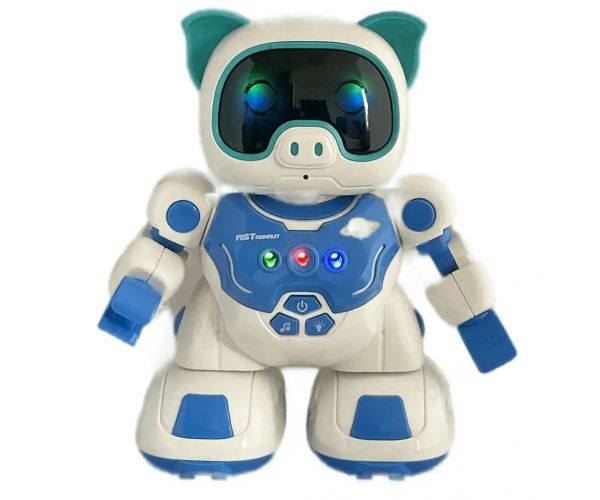 RC robot interactiv dansator porc cu telecomandă și cu efecte de lumina si sunet 20cm