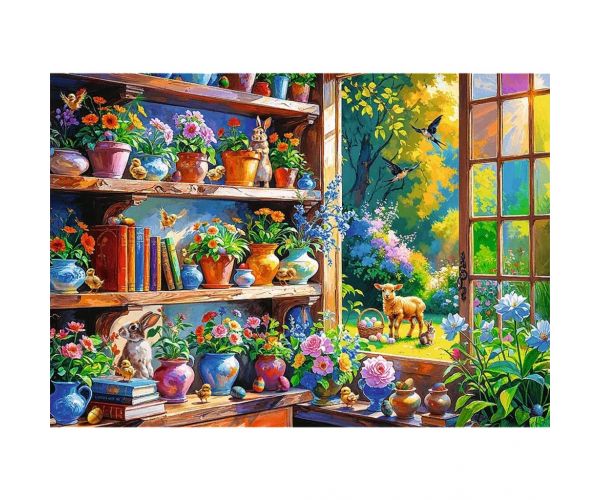 Dimineața de primăvară în casa cu flori – puzzle de 500 de piese – Trefl