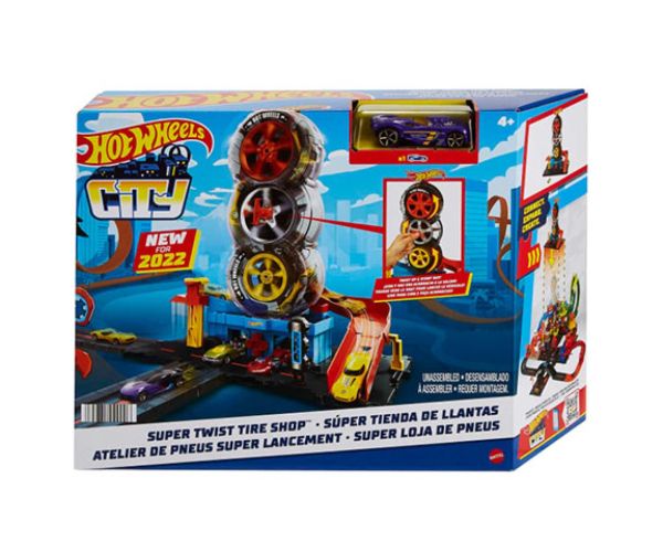 Hot Wheels: City Service anvelope roți triple set de joacă - Mattel