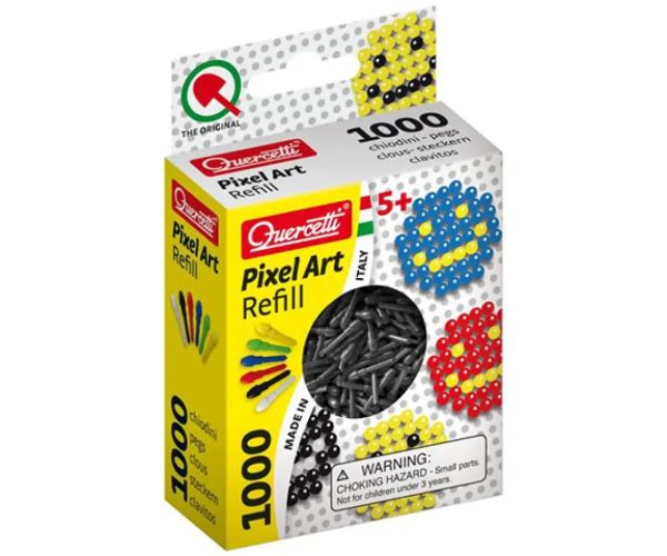 Quercetti: Pixel Art culoarea neagră 4mm set rezervă 1000 bucăți