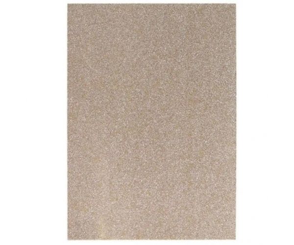 Spirit: Burete spumă foaie decorativă sclipici culoarea șampanie mărimea A4 1bc