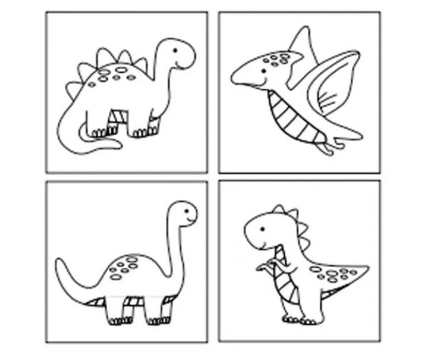 Sticker Art: set abțibild dinozauri se poate colora - Comansi
