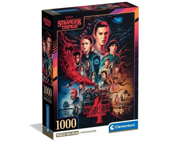 Puzzle de 1000 de piese Stranger Things Sezonul 4 cu poster - Clementoni