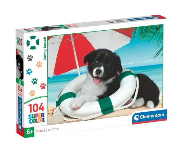 Cățel de plajă 104bucăți Super Color puzzle - Clementoni