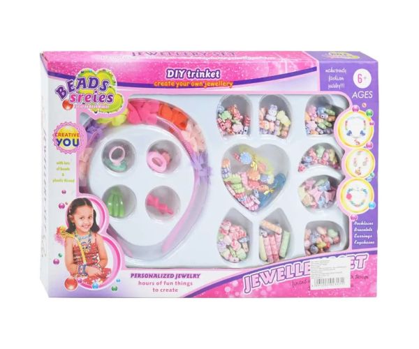 Beads Series: Set de mărgele bijuterii cu peste 200+ de margele colorate cu litere și bentiță
