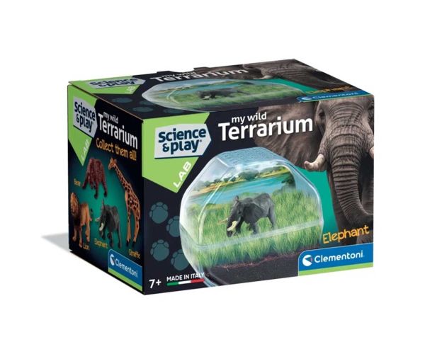 Science & Play: Mini elefant terrarium set de joacă - Clementoni