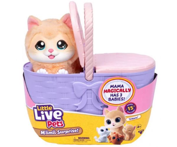 Little Live Pets: Pisică în coș cu puii săi