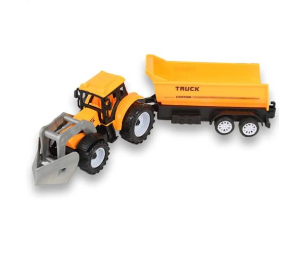 Engineering Truck: Set de utilaje din 2 părți cu tractoare, remorcă și daltă