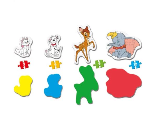 Set de puzzle 4 în 1 cu animale Disney - Clementoni