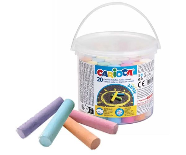 Set de crete colorate asfalt de 20 bucăți într-o găleată - Carioca