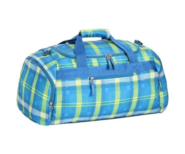 Spirit: Albastru deschis-verde neon geantă de sport cu dungi 55x31x41cm