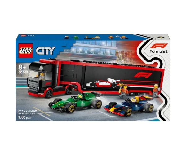 LEGO® City: Camion F1® cu mașinile RB20 și AMR24 F1® (60445)