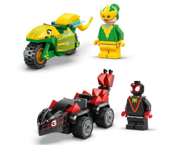 LEGO® Marvel: Spin și Electro - Urmărire cu vehiculul dinozaur (11198)
