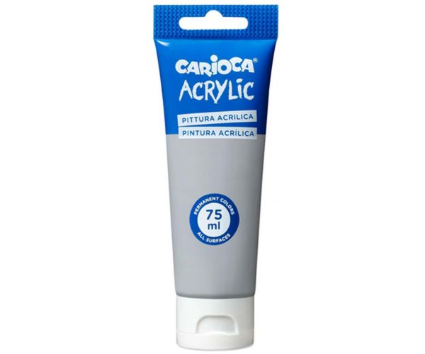 Acrilic 75ml vopsea acrilică culoare argintie - Carioca
