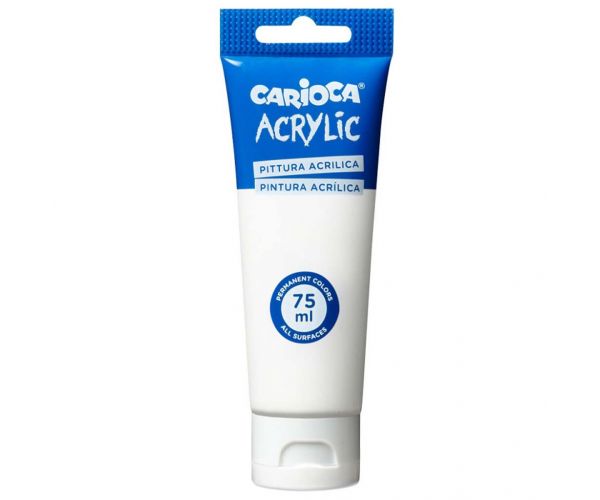 Acrilic 75ml vopsea acrilică de culoare albă - Carioca