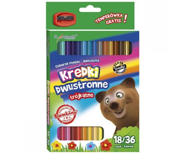 Bambino: creioane colorate 18/36 bucăți set cu ascuțitoare