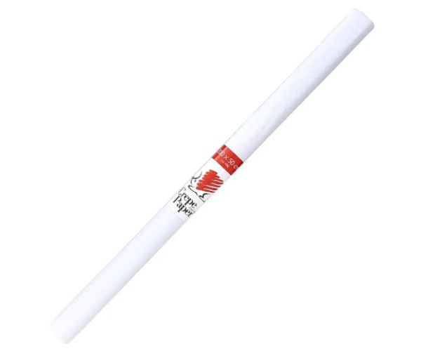 ICO: Süni hârtie creponată culoarea albă 200x50cm