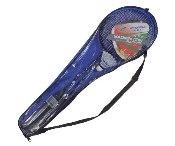 Set dublu racheta de badminton metalica cu geanta de transport si fluturaș