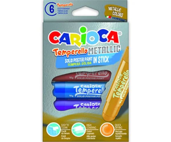 Tempera metal stick set 6 bucăţi - Carioca