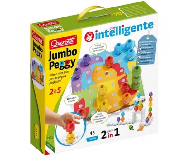 Quercetti: Jumbo biluțe 2 in 1 set 45 bucăți