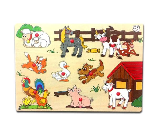Puzzle cu forme animale Ferma din lemn